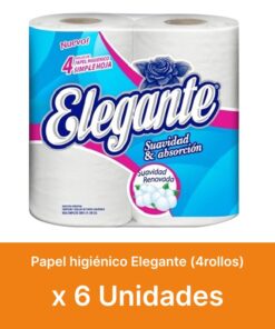 AHORRO 29% Papel higiénico Elegante (4rollos) x6u ( $ 1150 la unidad )