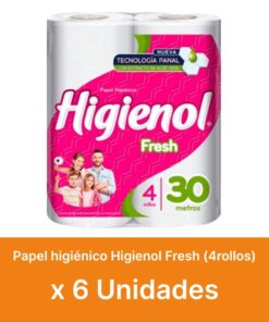 AHORRO 24% Papel Higiénico Higienol Fresh 4x30mts x6u ( $ 1200 la unidad )