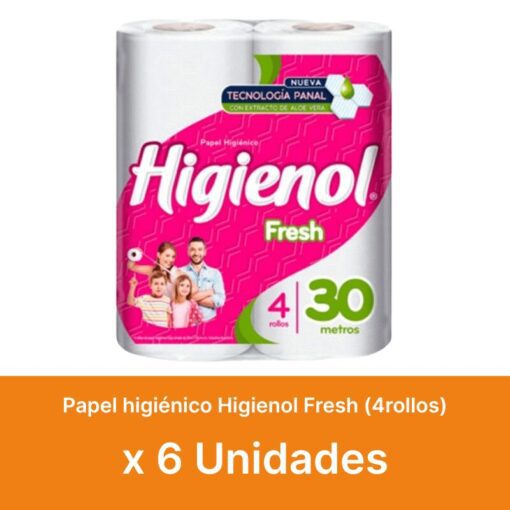 AHORRO 24% Papel Higiénico Higienol Fresh 4x30mts x6u ( $ 1200 la unidad )