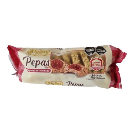 Galletitas Pepas integrales de membrillo Mylen 260grs