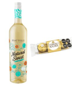 Vino Piattelli Natural Sweet 750ml + Ferrero Rocher (paquete de 3 unidades)