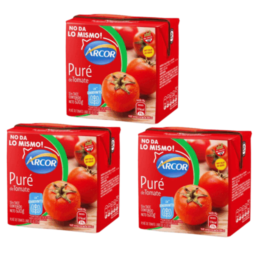 Puré de tomates Arcor 530grs x3u ( precio x unidad $ 750 ) )