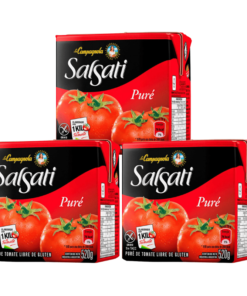 Puré de tomates Salsati 520grs x3u (precio x unidad $ 900)
