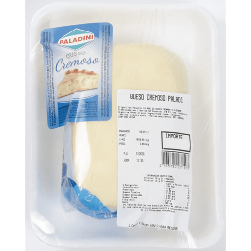 Queso Cremoso Paladini 1/4 HORMA (1kg aprox.) Precio x KG $12.900 (venta al peso)