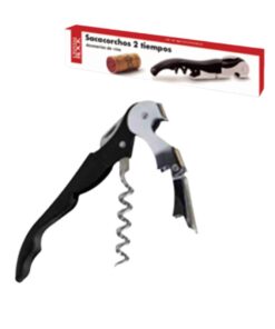 Sacacorchos 2 tiempos 12cm color negro