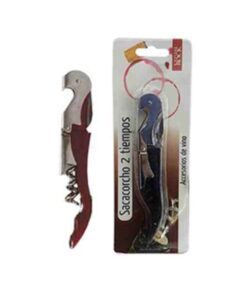 Sacacorchos 2 tiempos 12cm color bordó