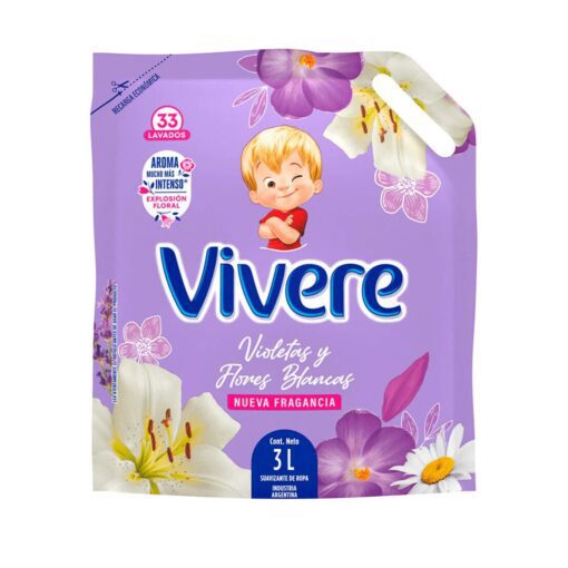 Suavizante Vivere Violetas y Flores Blancas x3L