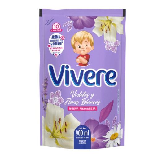 Suavizante Vivere Violetas y Flores Blancas 900ml