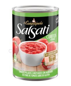 Tomates en cubitos + puré Salsati 400grs