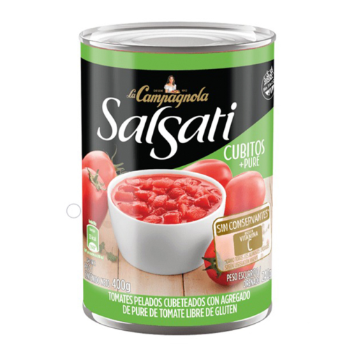 Tomates en cubitos + puré Salsati 400grs