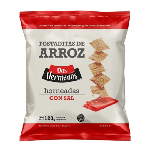 Tostaditas de arroz Dos Hermanos horneadas con sal 120grs