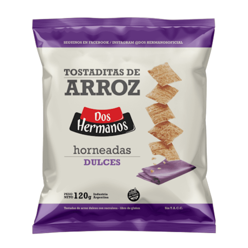 Tostaditas de arroz Dos Hermanos horneadas Dulces 120grs