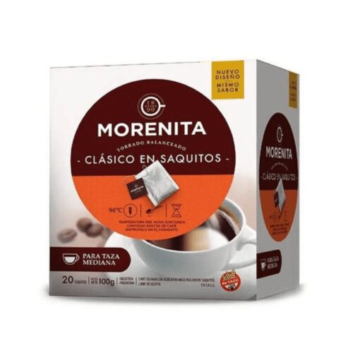 Café Morenita intenso en saquitos x20u 100grs