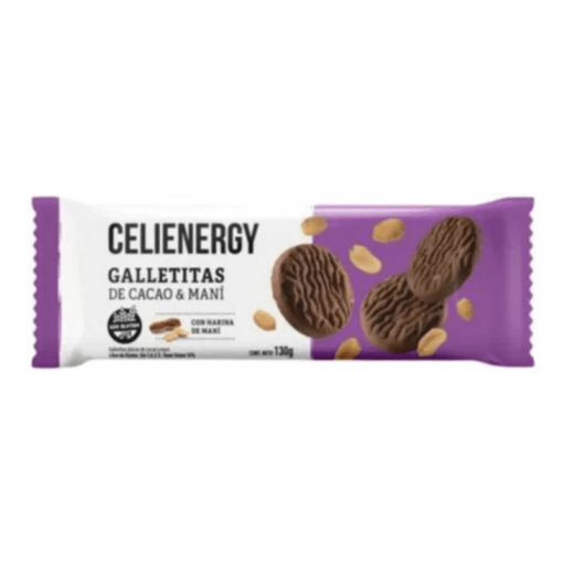 Galletitas Celienergy cacao y mani 130g s/tacc
